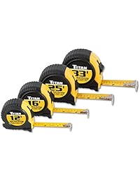 Titan tit10902 Cushioned Quick Lectura cinta métrica Set, 4 pieza (Contiene 12 ", 16", 25 "y 33 cintas)