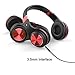 OUCOMI Kids On Ear Headphones with Microphone Red