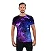 Uideazone Mens 3d Nebula Star Cluster Crewneck T-shirt Juniors Cool Tee Tops