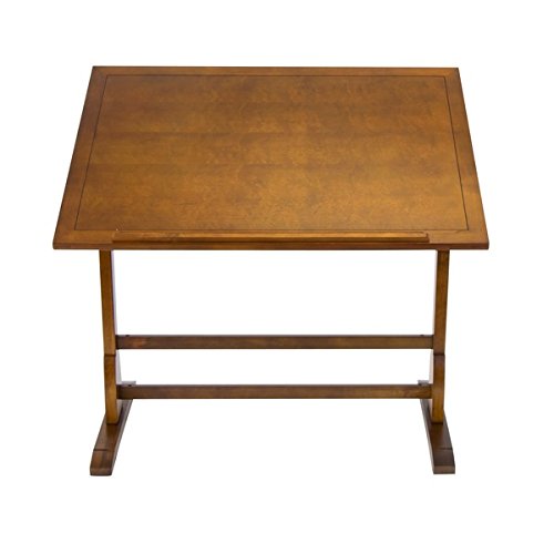 Studio Designs 42-inch Vintage Oak Drafting Table with 24" pencil ledge and groove - Thumbnail 2