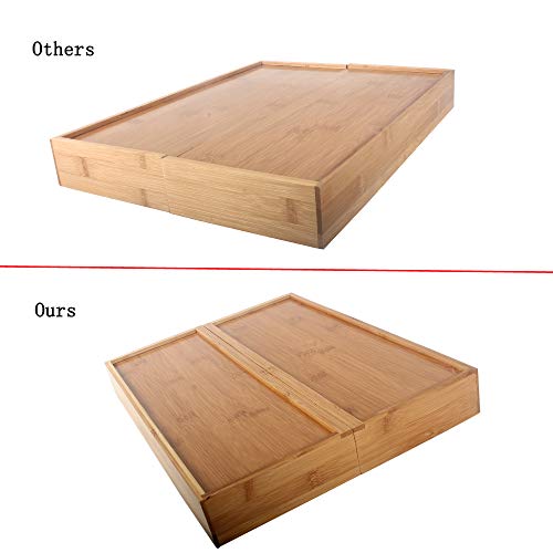 Growsun Bamboo Drawer Utensil Organizer Expandable Kitchen Cutlery Utility Tray,100% Pure Nature Bamboo - Thumbnail 3