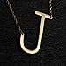 Gmai Women's Classic Stainless Steel Big Letter Necklace Initial Chain Script Pendant Name Necklace Sideways Large Initial Necklace for Women Gift(Gold Letters A-Z Available)