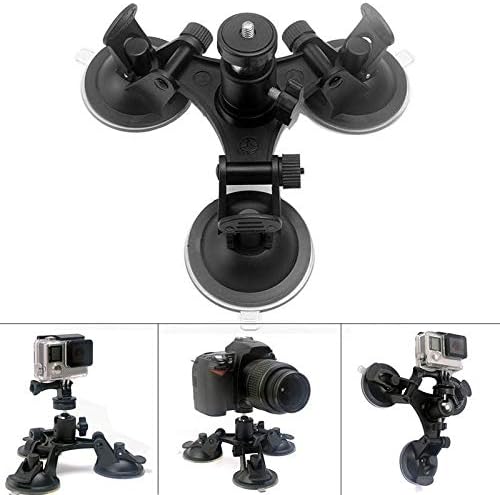 Yoogeer Triple Suction Cup Mount Low Angle Sucker Holder for Gopro Hero 2 3 3+ 4 5 6 Cam