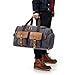Kemy's Canvas Duffle Bag for Mens Weekend Oversized Overnight Bags Duffel Weekender Travel Bags Leather Doufle Gym Carryon Carry On Bag Luggage with Shoe Compartment Large Easter Gifts