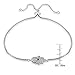 Hoops & Loops Sterling Silver Cubic Zirconia Hamsa Hand Adjustable Bracelet