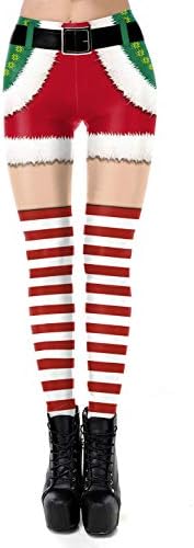 color cosplayer Women's Ugly Christmas Printed Leggings Stretchy Funny Costume Tights