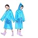 Children Rain Ponchos, 2 Pack Portable Reusable Raincoats For 6-12 Years Old