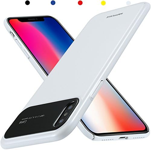 HAPPEASE Case for iPhone X, Ultra-Thin PC Hard Back[Comfortable Grip][Sense of Design] +9H Tempered Glass [Scratch-Resistant][Camera Protector] for iPhone X (White)