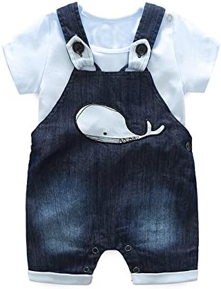 xirubaby Cute Baby Boys Clothes Toddler Boys' Romper Jumpsuit Overalls Sets (6Months, Blue)