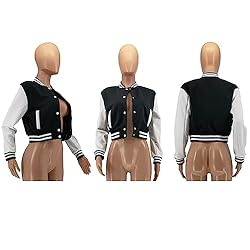 Womens Varsity Jacket Button Down Long Sleeve