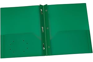 Oxford Duotangs, Plastic with Two Pockets, Letter Size, Green, Built-in 2-Prong Fasteners, Holds 135 Sheets Total, Business C