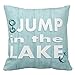 Damuyas Light Blue Go Jump in the Lake Cushion Cover Throw Pillow Case Beach House Decor (Jump in the Lake)