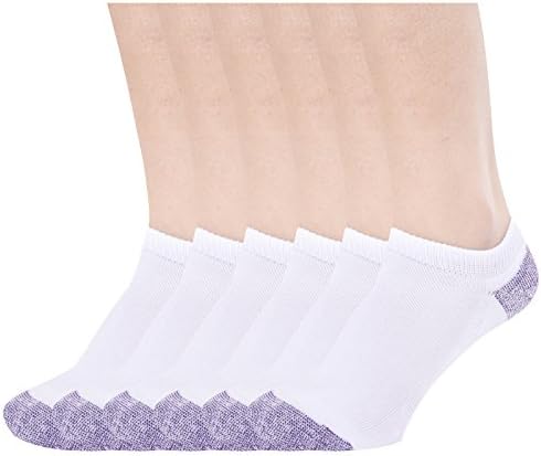 Landiterra Womens No Show Athletic Socks Crew Low Cut Running Sock for Ladies Pack of 6 Color White Purple