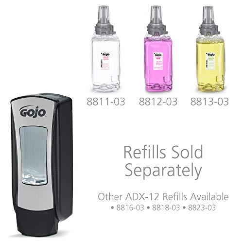 GOJO ADX12 PushStyle Foam Soap Dispenser, Chrome/Black, for 1250 mL