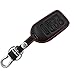 Ezzy Auto Black Leather Key Cover Case Holder Chain Bag Key Fob Case Cover fit for 2015 2016 2017 Honda Civic Accord Pilot CR-V