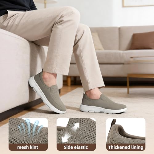 TIOSEBON Men's Shoes Slip On Loafer Comfortable Lightweight Hiking Sneakers Sizes