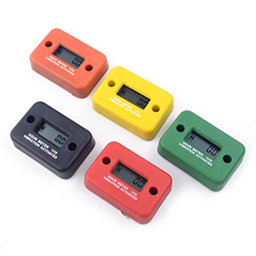 CITALL Digital Vibration Hour Meter Fit for Motors ATV Snowmobile Boat Stroke Engine Generator - RED