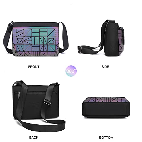 Holographic Crossbody Bag Ladies Shoulder Bag Geometric Luminous Bag
