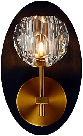 CEENWE Modern Wall Sconce with Clear Crystal Globe (Gold)