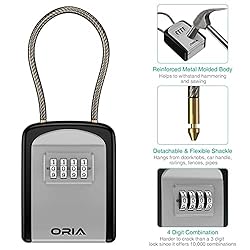 ORIA Key Lock Box, 4 Digit Combination Lock Box Key