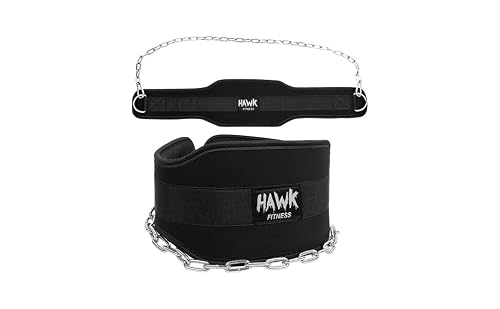 Hawk Sports Dip Belt with Chain for Men & Women, Black 6-Inch Wide ...