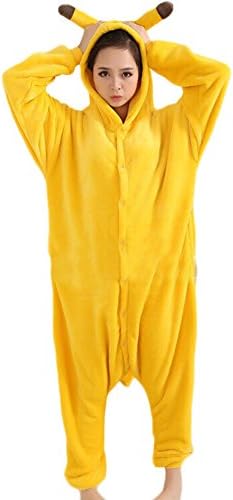 eYourlife2012 Unisex Cosplay Costume Animal Pikachu Pajamas Sleepwear Sleepsuit
