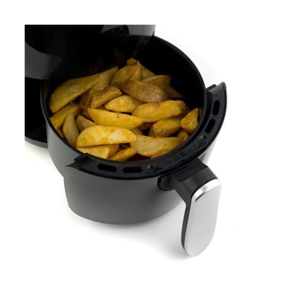 Salter-EK2817-Compact-Hot-Air-Fryer-with-Removable-Frying-Rack-2-L-1000-W-BlackSilver Salter EK2817 Compact 2L Hot Air Fryer, 1000W Fryer, Removable Frying Rack & 30 Minute Timer, Adjustable Temperature…