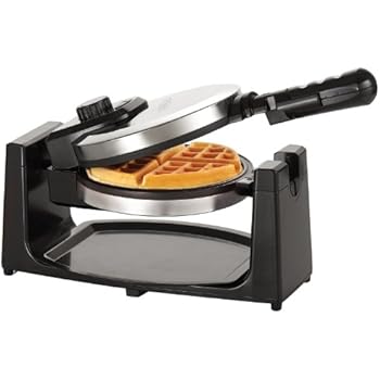 BELLA (13991) Rotating Non-Stick Belgian Waffle Maker with Removeable Drip Tray, Polished Stainless Steel