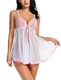 Avidlove Women's Lingerie Lace Babydoll Sleepwear Lace Splicing Chemises
