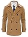 Tom's Ware Men's Stylish Wool Blend Double Breasted Pea Coat