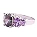 Narica Womens Brilliant 8x10mm Pear Cut Rainbow Topaz Amethyst Cocktail Ring