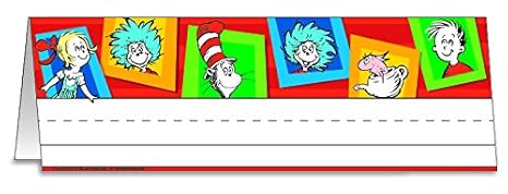 Eureka Dr Seuss Cat In The Hat Teacher Supplies Stand Up Tented Name Plates 36 Pcs 95 X 65