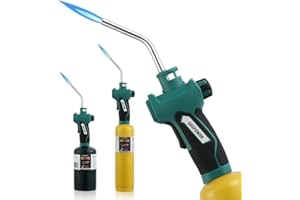 GASPOWOR Propane Torch Trigger Start, Universal Torch Head for Propane, MAP Gas, Turbo Gas Torch Kit, Welding & Soldering (Fuel Not Included)
