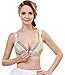 CAKYE Women's Wirefree Maternity Nursing Bra Floral Sleep Breastfeeding Bra (34B, Green + Purple (2 Pcs))