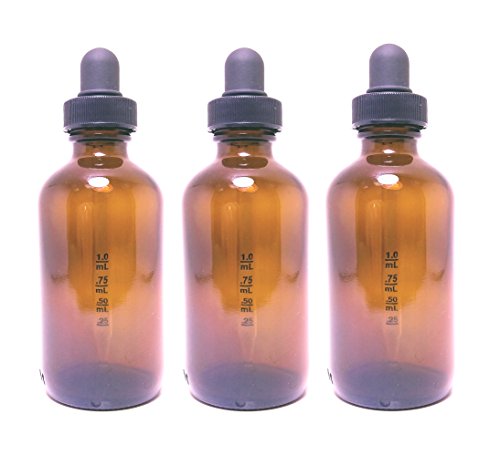 Perfume Studio 4oz Calibrated Amber Glass Dropper Bottles For