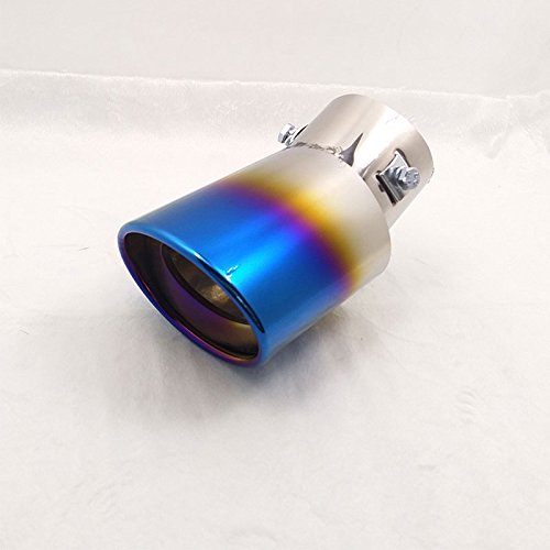Hanbaili Automobile Tailpipe Modified Exhaust Pipe Stainless Steel Single Pipe Exhaust Pipe Semi-Blue Curved Section - Thumbnail 5