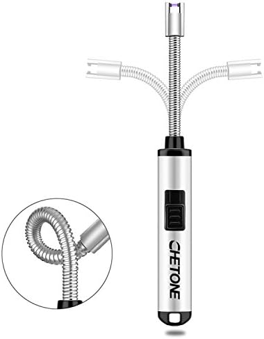 Electric Lighter CHETONE Lighter Long Plasma Lighter With 9.4-Inch-Long 360° Flexible Neck Windproof  Versatile Electric Arc Lighter And USB Rechargeable