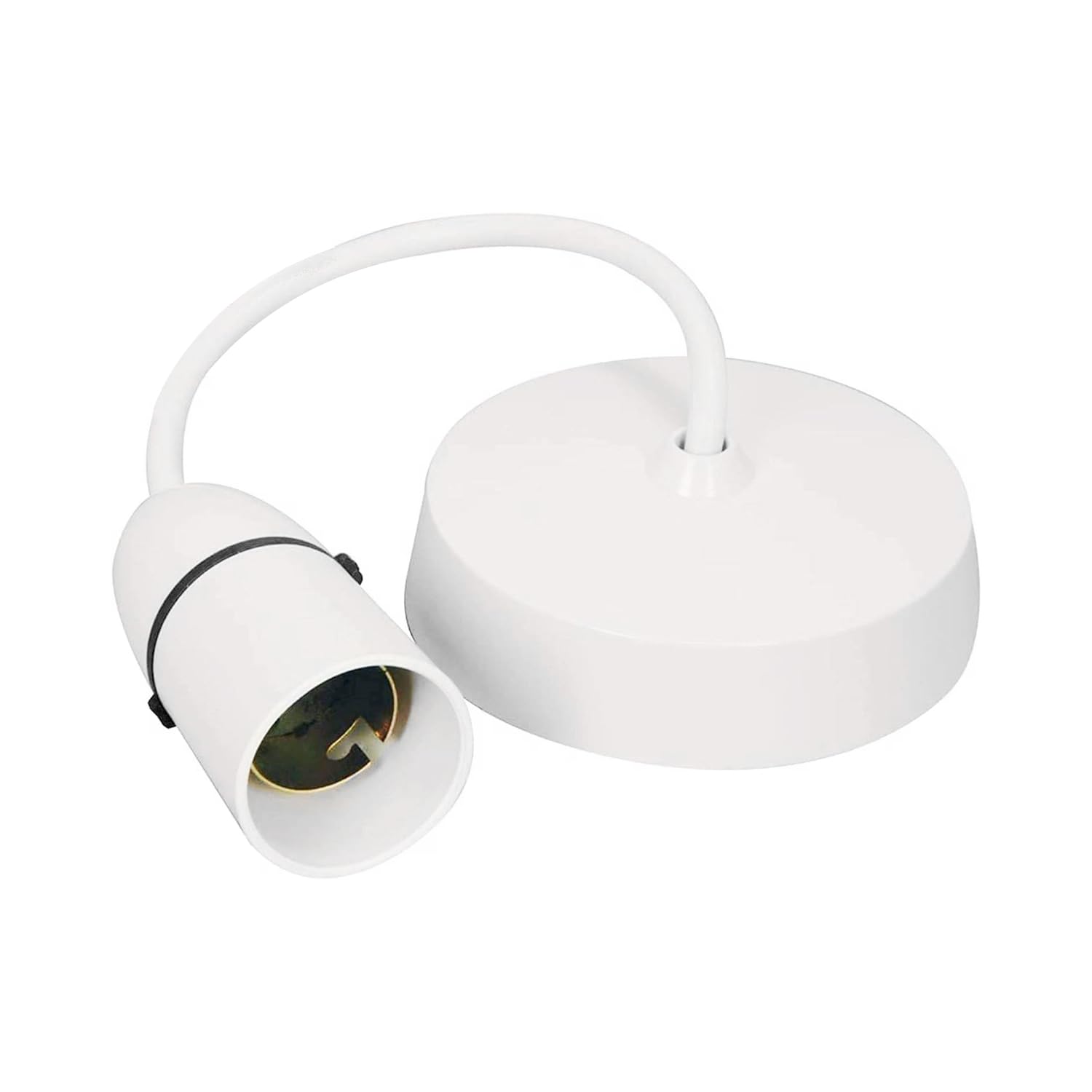 Ceiling Rose Pendant Light Fitting 6 Inch 150mm DC/AC 250V | White Ceiling Light Shade | Vintage Industrial Ceiling Light Fixture | Bedroom Pendant Light