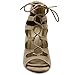 Ollio Womens Shoe Lace-up Gladiator High Heel Bootie