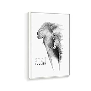 Framed Canvas Wall Art for Living Room, Bedroom Black and White Beast Canvas Prints for Home Decoration Ready to Hanging - 16x24 inches