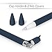 Silicone Case for Apple Pencil Holder Sleeve Skin Pocket Cover Accessories for iPad Pro 9.7/10.5/12.9, Cute Soft Grip Pouch with Charging Cap Holder and 2 Protective Nib Covers (Dark Blue)