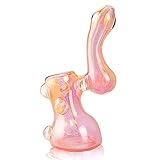 SZZX Pipe 6 inch Newest Hand-Made Portable Art Collection Glass(Gold Pink)