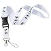 Lanyard Keychain Holder Keychain Key Chain Black Lanyard Clip with Webbing Strap (White Under Armor)
