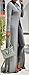 Imily Bela Women's Long Sleeve O-Neck Slit Front Long Shirt Dress