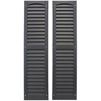Premier One-Piece #002 Black Raised Panel Decorative Exterior Shutters, 15" X 35", 1-Pair