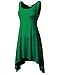 H2H Womens Scoop Neck Sleeveless Asymmetrical Hem Solid & Tie Dye Tunic Top