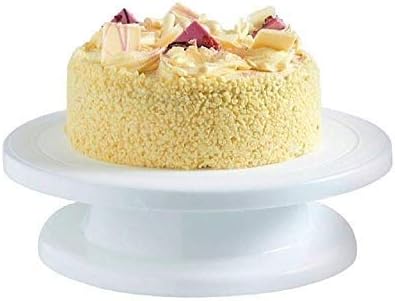 Modulyss Allium Plastic Round Anti-Skid Cake Decorating Revolving Turntable Stand (28 cm, White)
