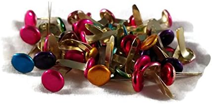 Colored Metallic Assorted Large Round Brads - Scrapbook Paper Fasteners 50pc 5/16In