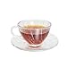 Teacup and Saucer Set Coffee Clear Glass Cup and Saucer Set-12 Piece