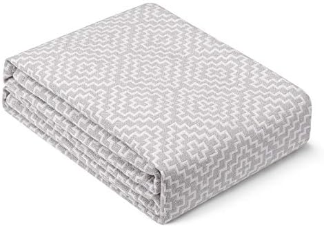 Homefirst 北欧風 マルチカバー 綿 100 ブランケット タオルケット ソファーカバー ベッド マルチかばー長方形 2 3人掛け カウチ ベッドカバー 毛布 吸湿 通気 水洗い 四季兼用 グレー 150 0cm